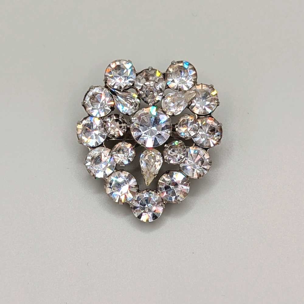 Vintage Clear Crystal Statement Brooch